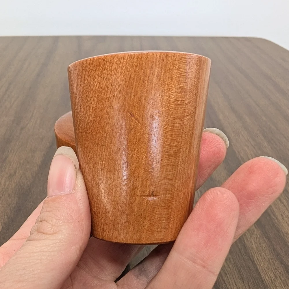 MCM Style Minimalist Small Wooden Teak Round Salt & Pepper Shakers